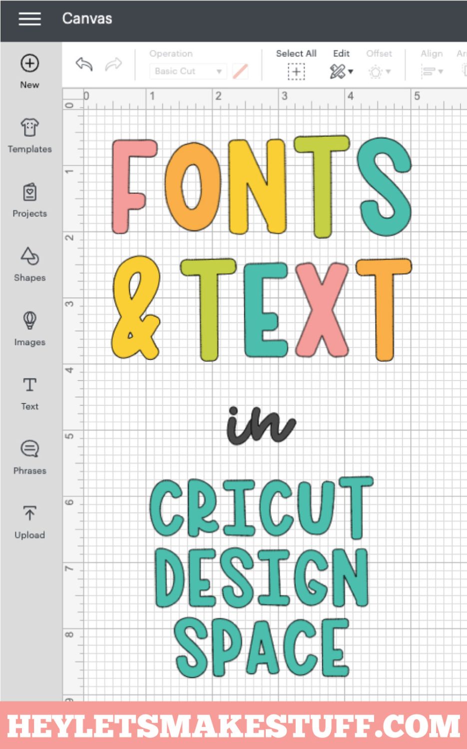 Fonts & Text in Cricut Design Space - Pin Image