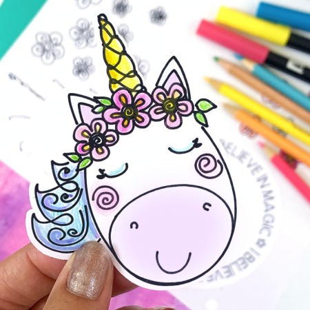 Unicorn Coloring Stickers - 100 Directions