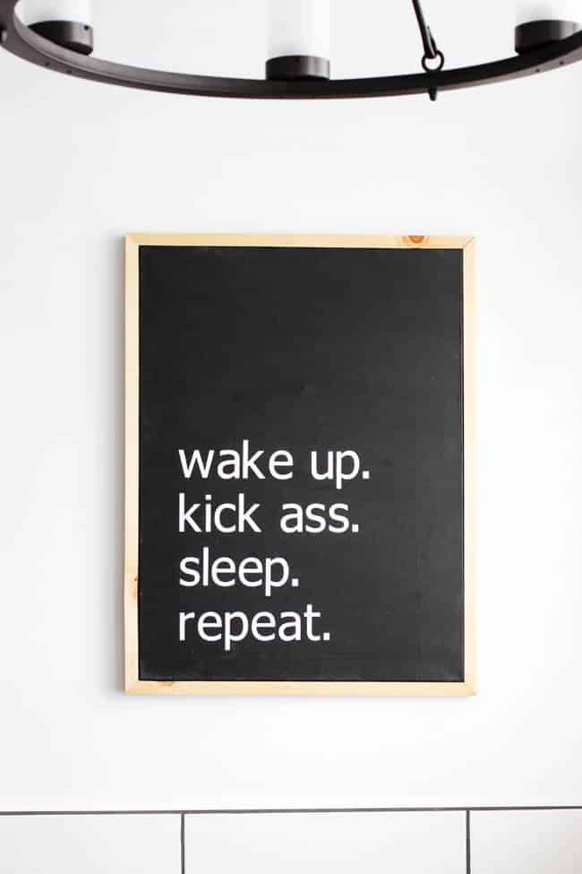 Get your day going with this motivational modern canvas wall art from lovecreatecelebrate.com. Find the perfect place in your home to hang it. 