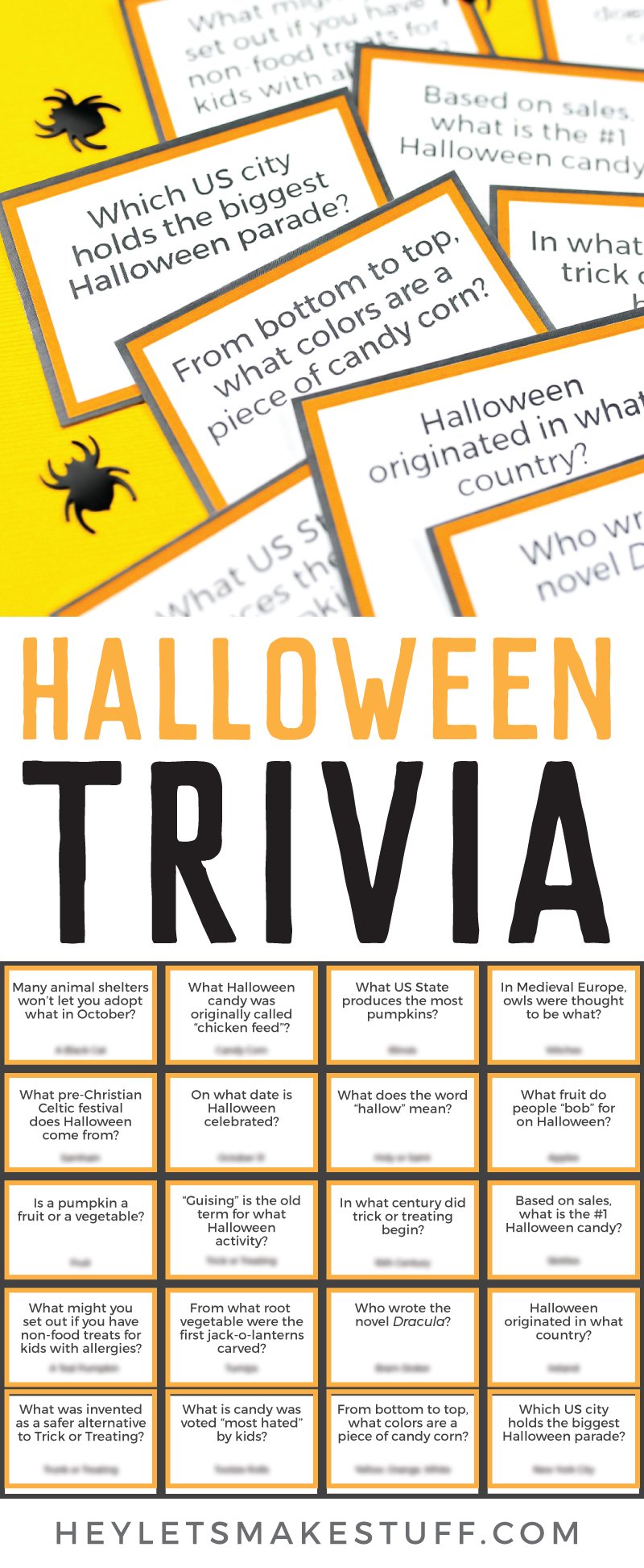 Free Printable Halloween Trivia - Hey, Let's Make Stuff