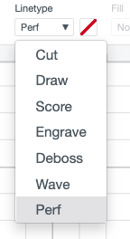 Change score line to perforation line in Linetype menu