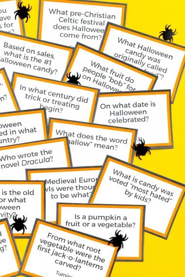 Halloween trivia cards