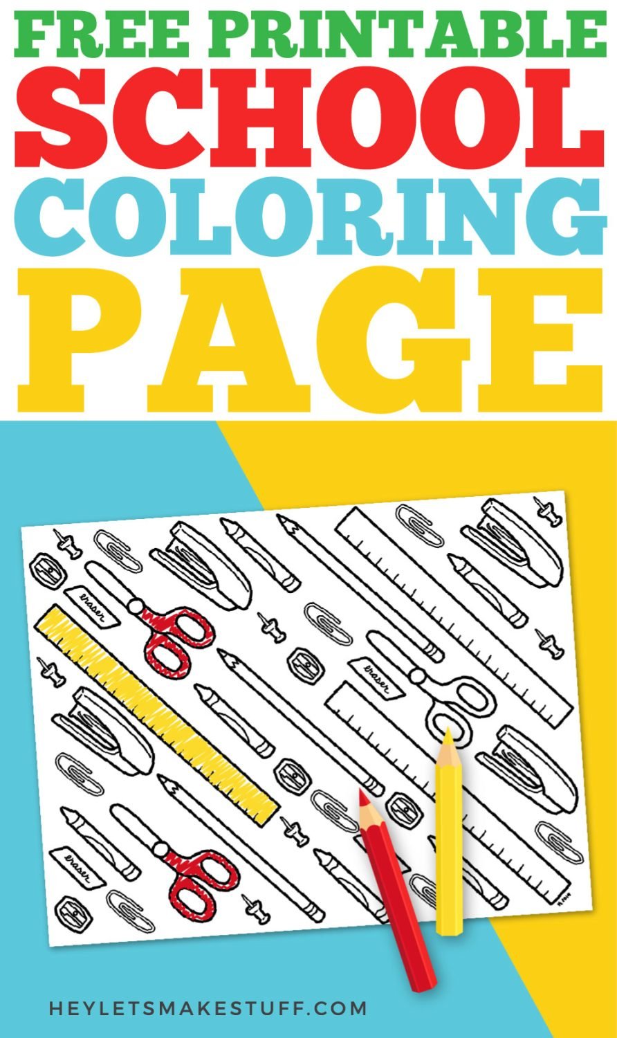 School Coloring Page pin image