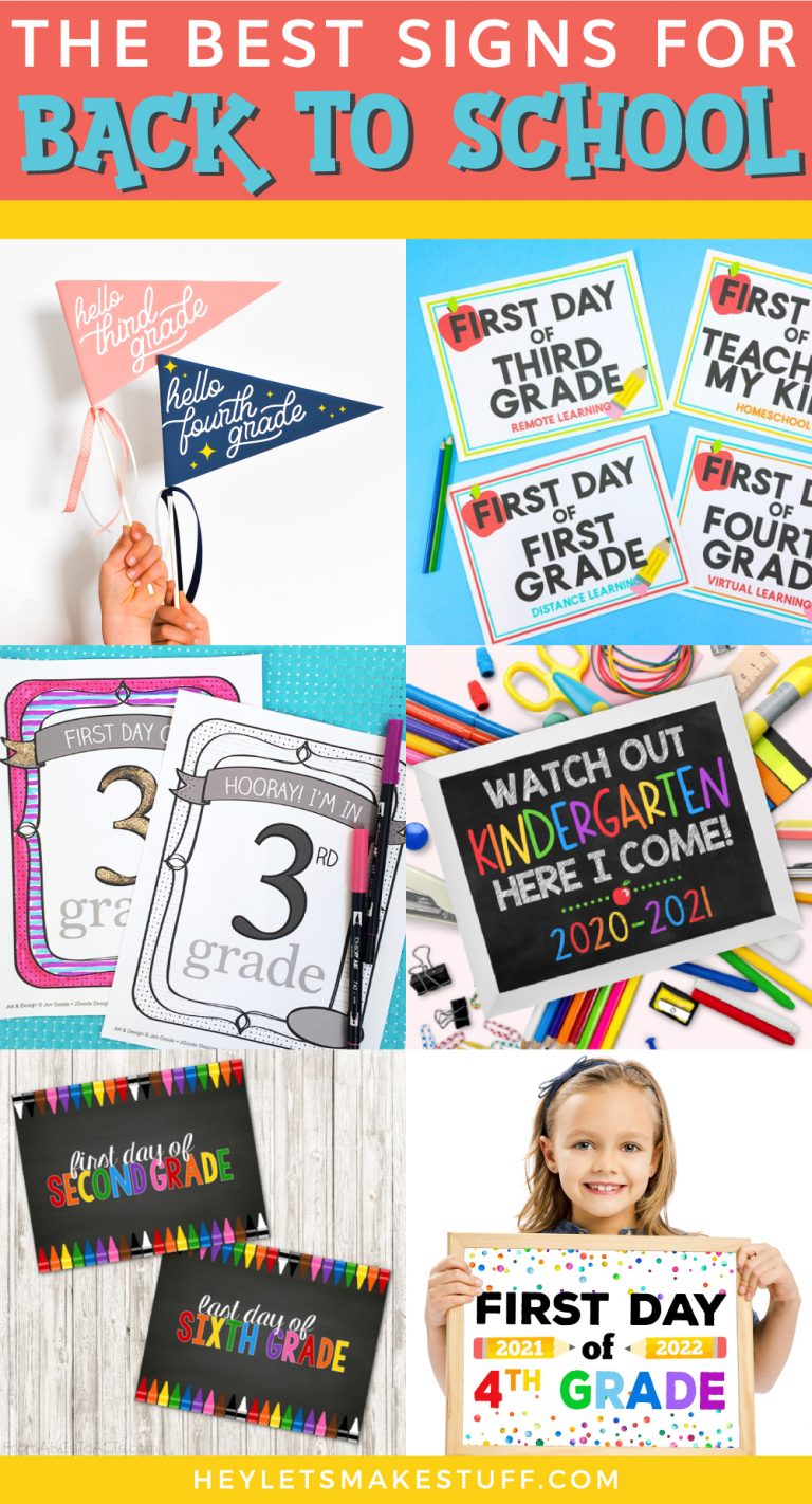 The Best Printable First Day of School Signs - Hey, Let's Make Stuff