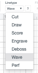 Changing the linetype to Wave in Cricut Design Space