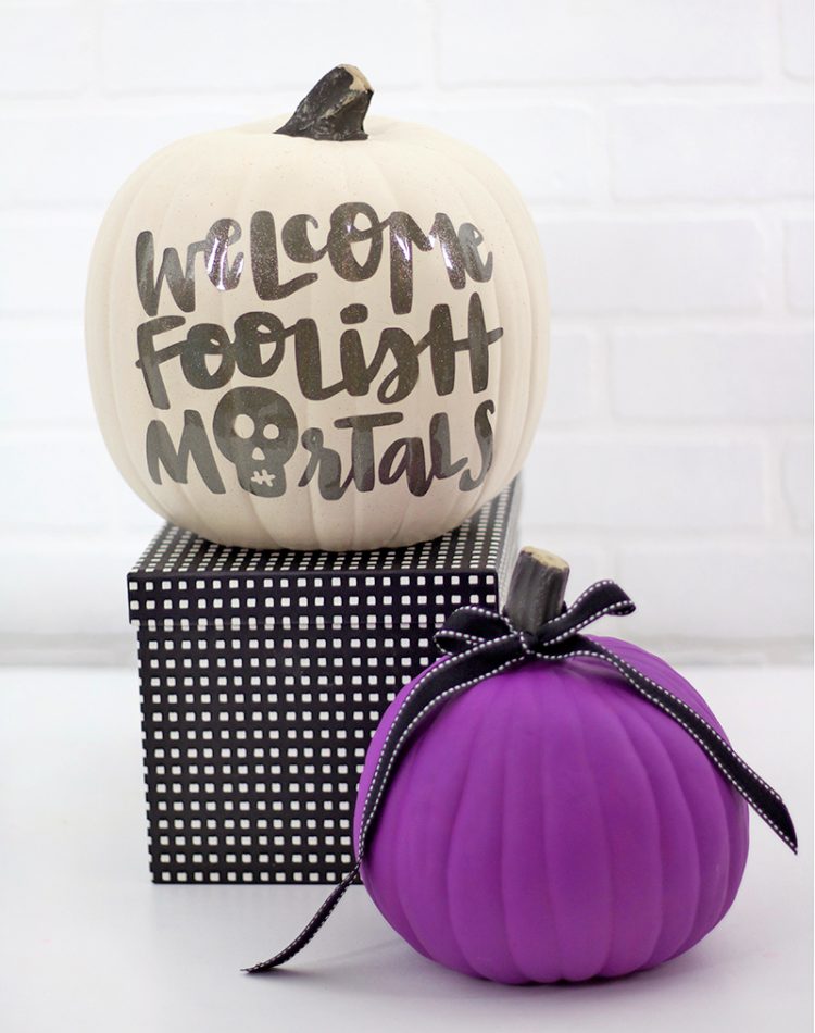 If you want to skip the pumpkin carving this year, try decorating with this Haunted Mansion inspired pumpkin craft from persialou.com.