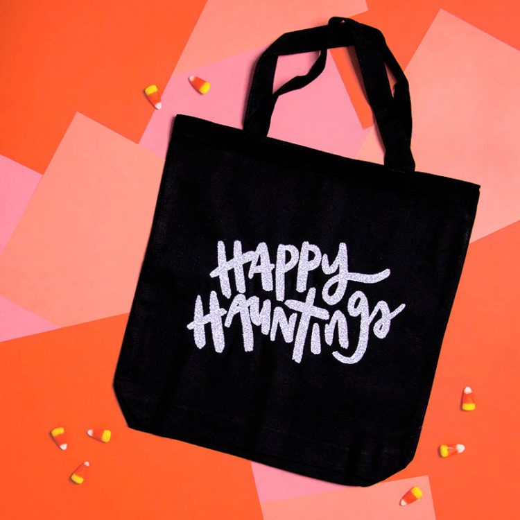 Your little ghosts and goblins will be ready to collect all the candy with this Happy Hauntings tote from persialou.com, get the cut file here. 