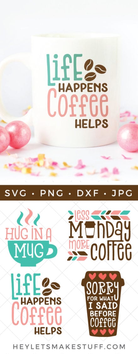 Download Funny Coffee Svg Bundle Four Caffeinated Cut Files PSD Mockup Templates