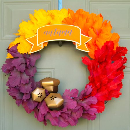Crepe Paper Wreath with fall colors