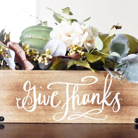 Give Thanks Box Centerpiece with Flowers