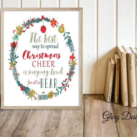 Printable, The best way to spread Christmas Cheer quote, Elf quote, Christmas Quote, Christmas Printable, Christmas Decor print, Best gift
