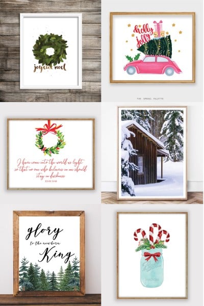 Images of Etsy Christmas Printables in frames