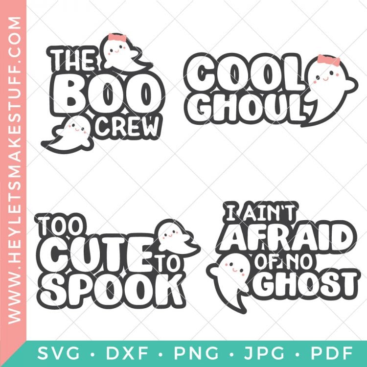 Boo! Did I scare you? Add some boo to your Halloween decor and gear with this spooky Ghost SVG Bundle!