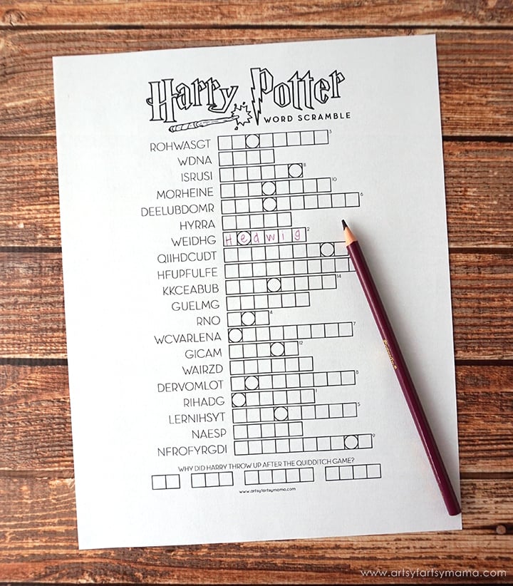 Magical Harry Potter Printables Games, Party, Decor