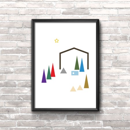 Minimalist Nativity Printable. Instant Digital Download. Wall Art. Modern Christmas. Minimalist poster.
