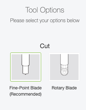 Image of Tool Options using the Cricut Maker