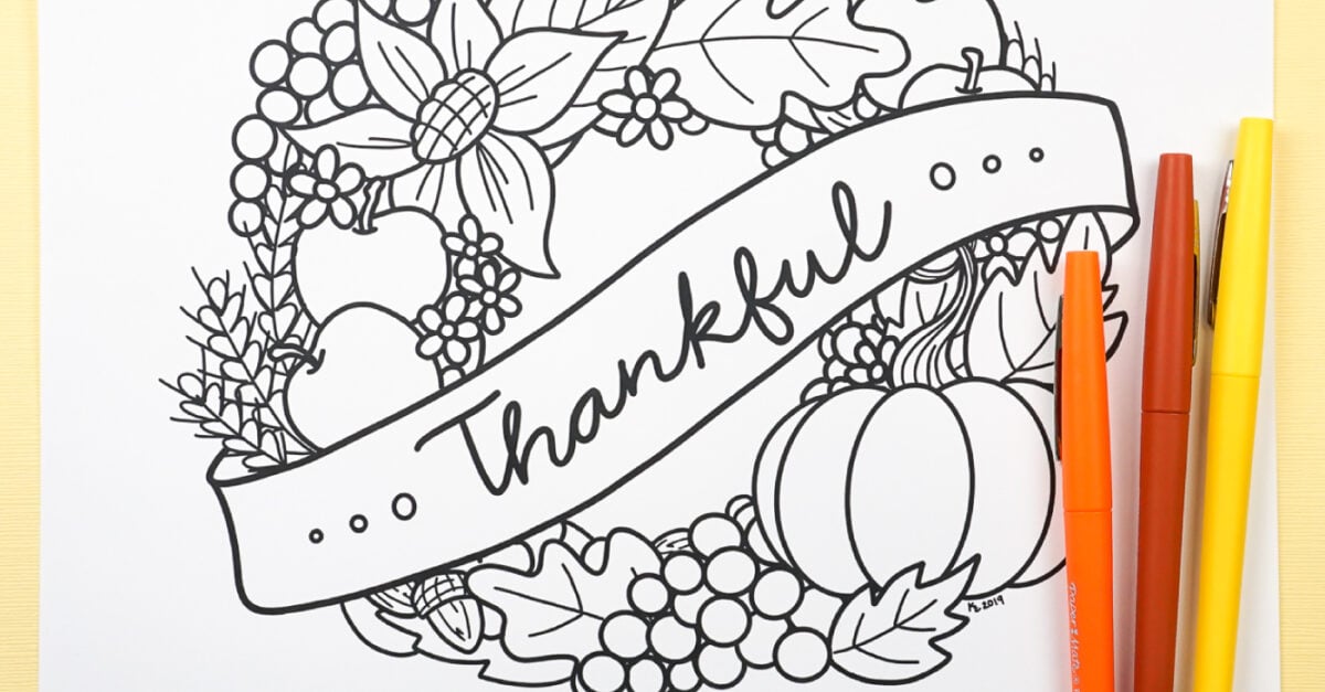 Free Printable Thanksgiving Coloring Page - Hey, Let's Make Stuff