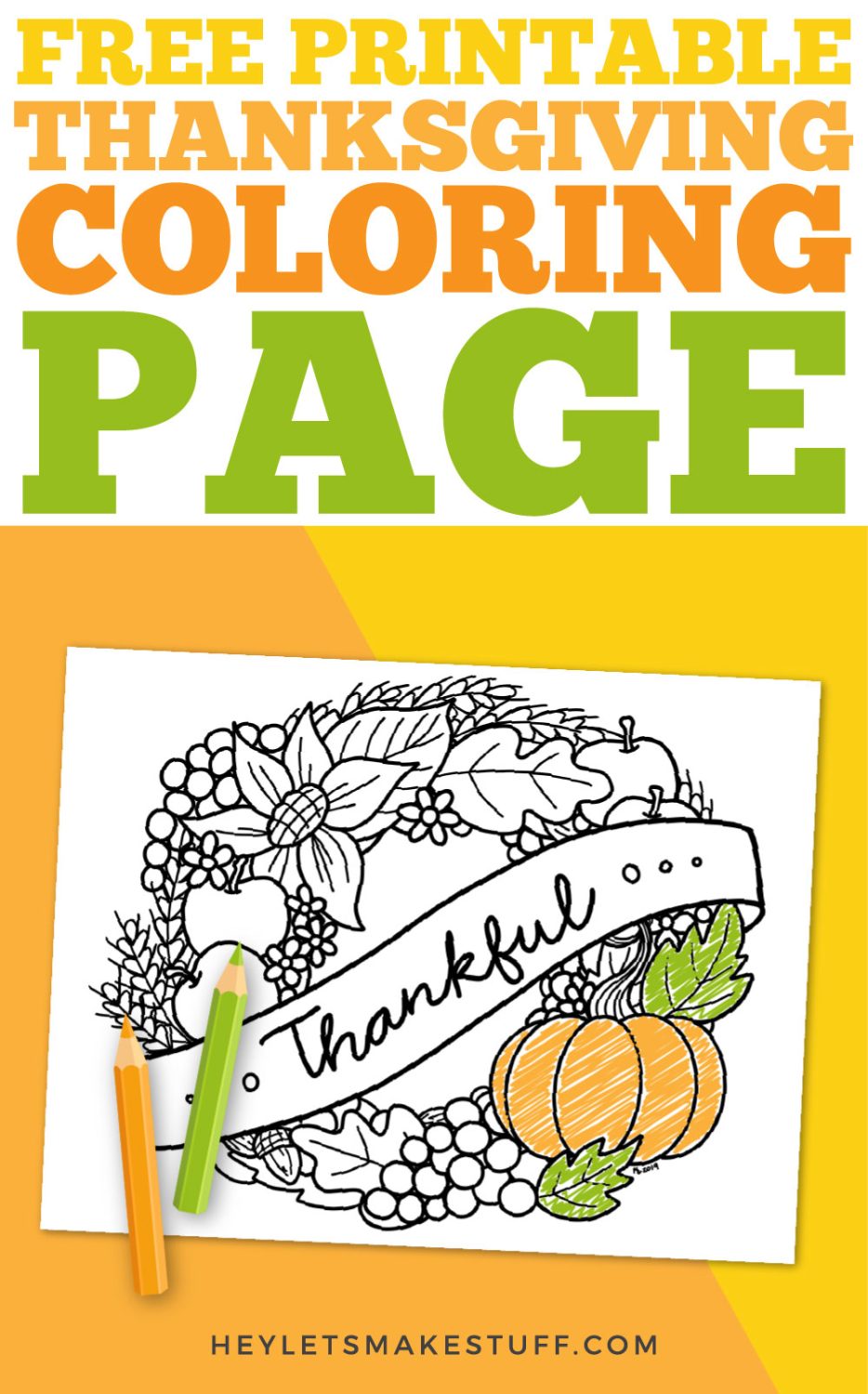 Thanksgiving coloring page pin image