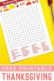 Turkey takes a while to cook. Pass the time with this Free Printable Thanksgiving Word Search. Turkey, pie and all your other Thanksgiving favorites in one fun activity.