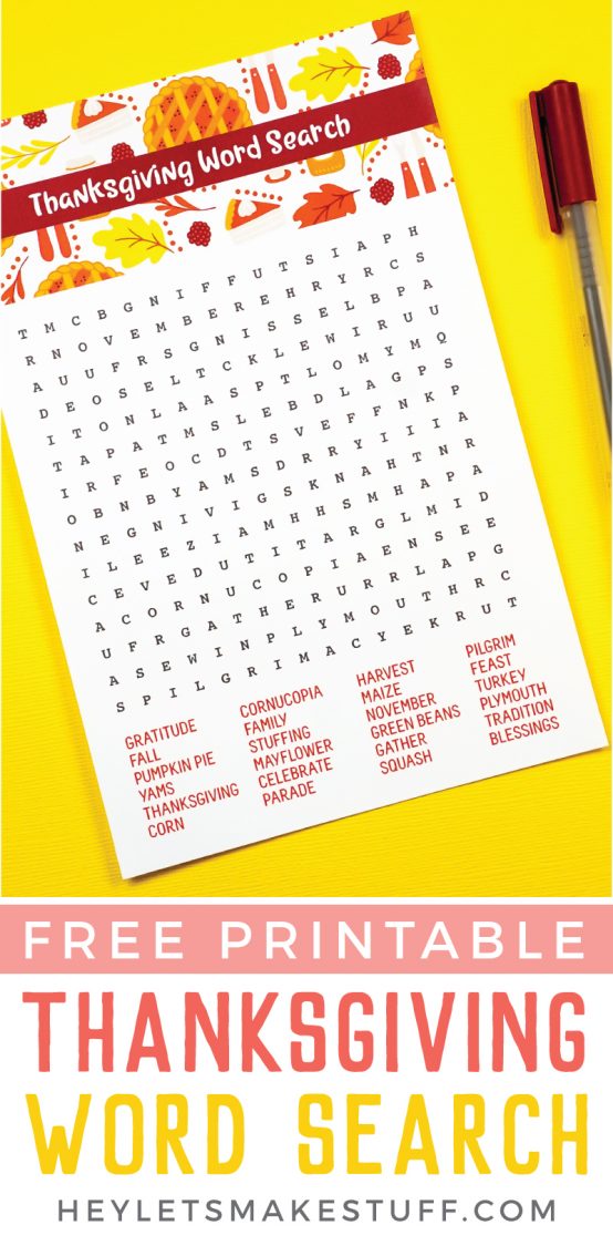 Pinnable image for Thanksgiving word search.