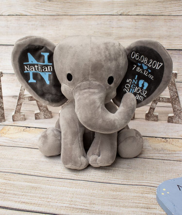 Download Birth Stat Baby Shower Gift Newborn Present Personalized Birth Announcement Elephant Plush Elephant Toys Toys Games