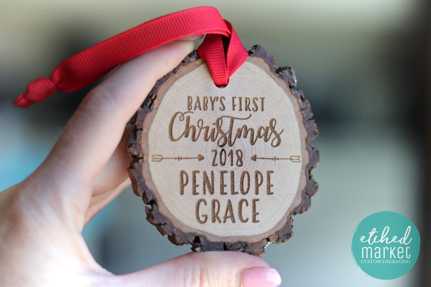 Wood Slice Ornament by Etched Market