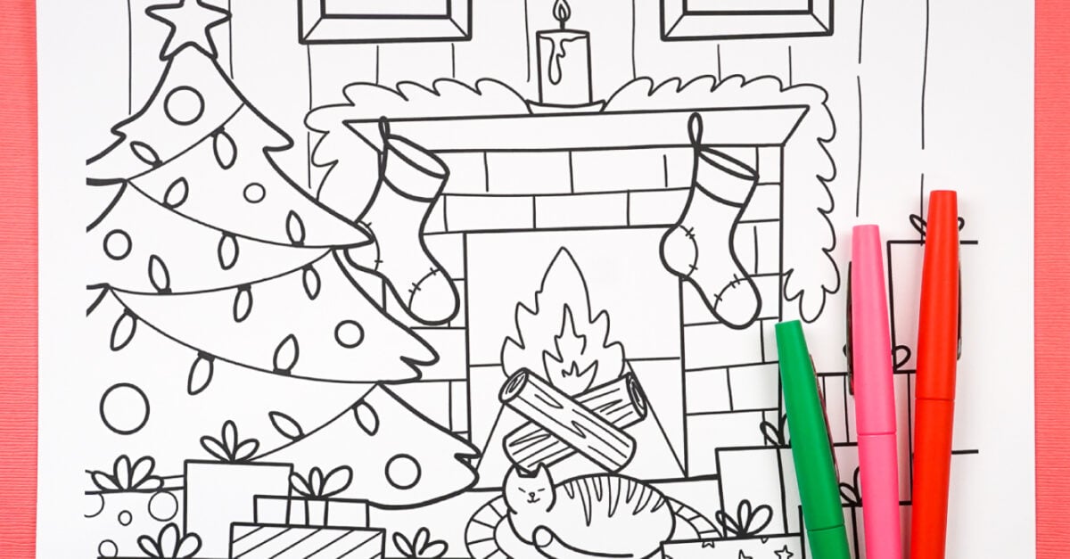 Free Printable Christmas Coloring Page - Hey, Let's Make Stuff