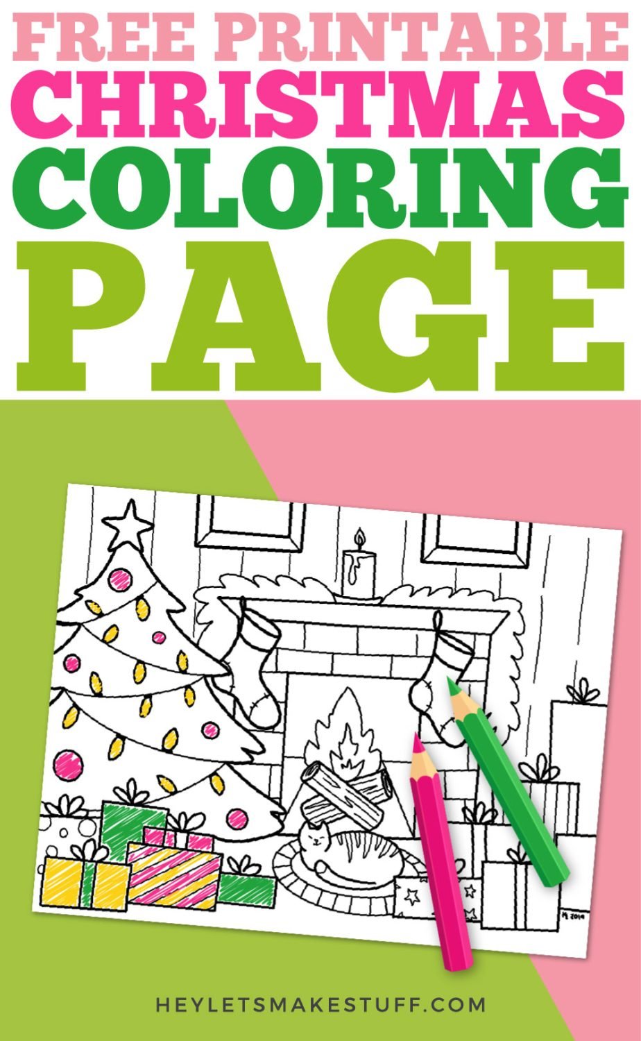 Christmas coloring page pin image