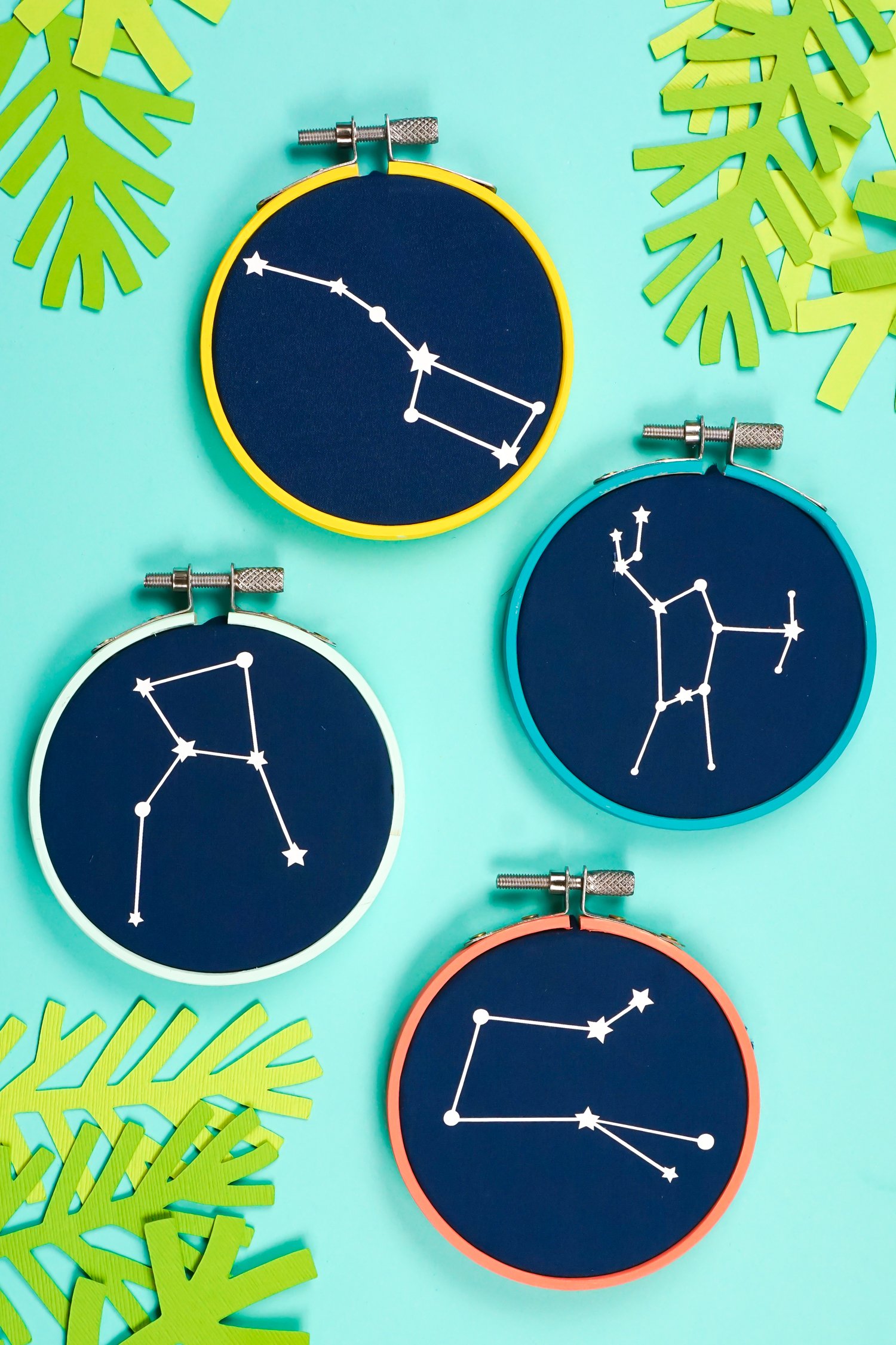 4 Pcs Mini Embroidery Hoops Ornaments Plastic Cross Stitch Daily Use