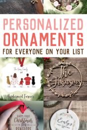 Personalized Christmas ornaments for everyone on your list.  Curated by HEYLETSMAKESTUFF.COM