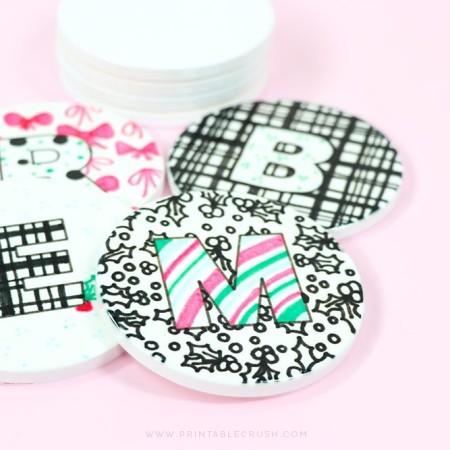 Coasters with initials on them