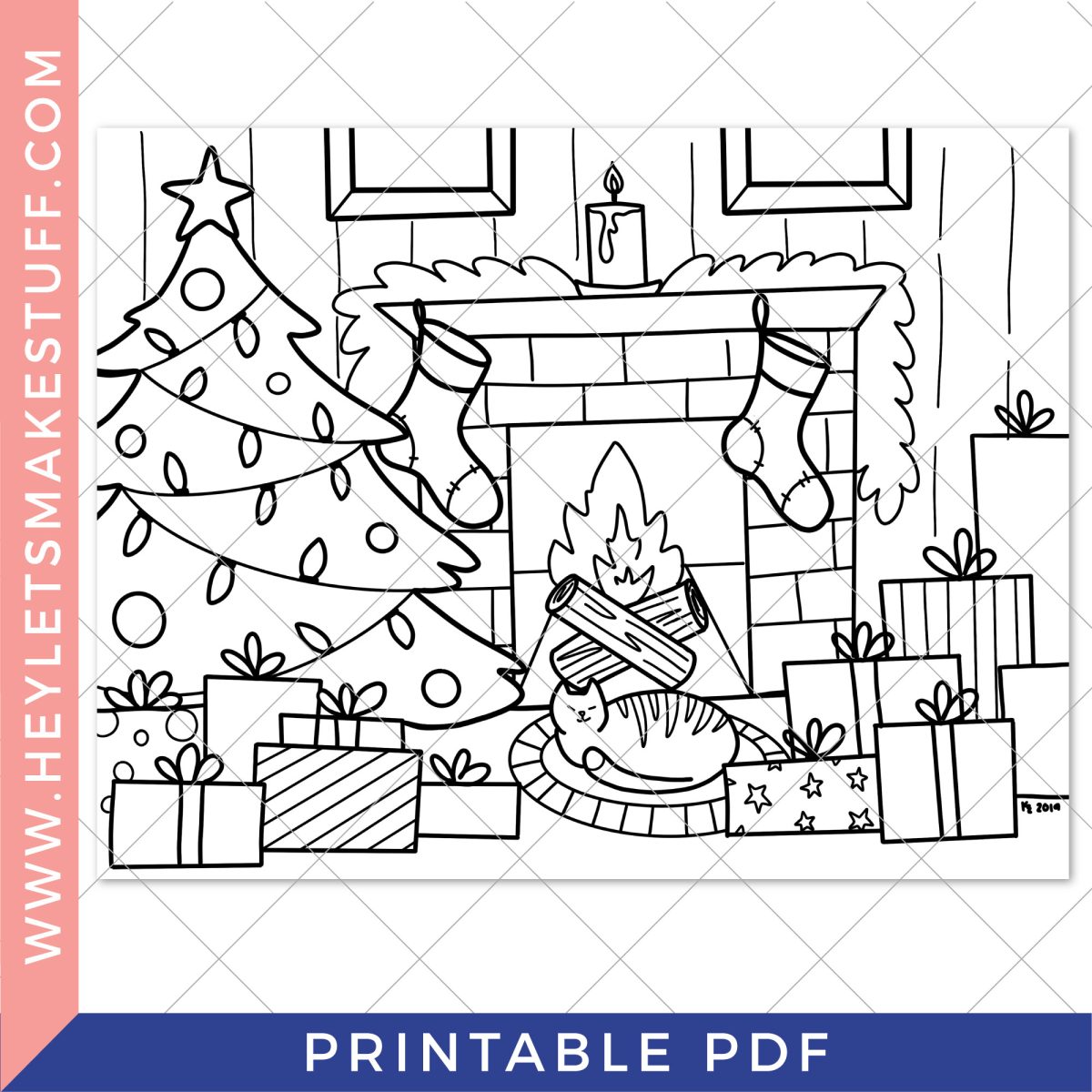 Christmas coloring page security image