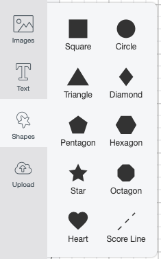 Click on Shapes in the left-hand Design Panel and select a square.