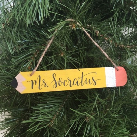Pencil Teacher Ornament by Ribbons and Routers