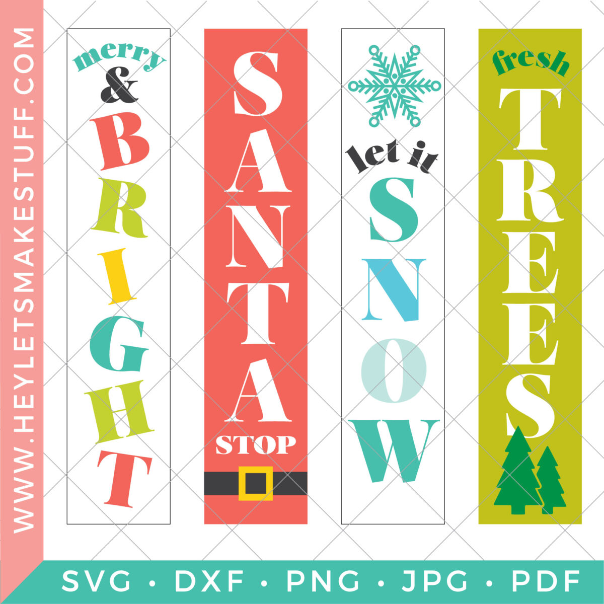 Vertical Christmas Sign SVG Bundle  Hey, Let's Make Stuff