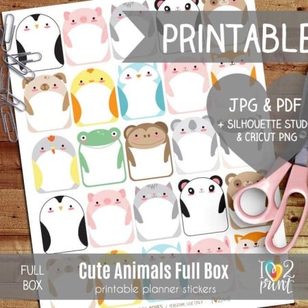 I Love 2 Print - Cute Animals