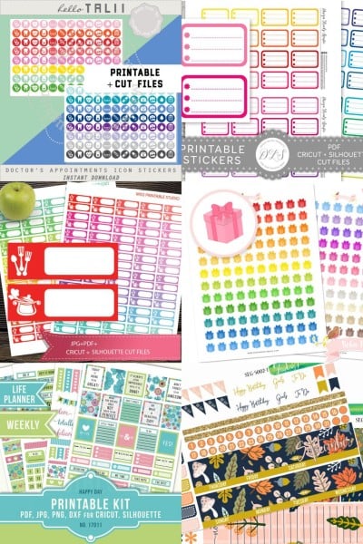 Images of Printable Planner Stickers for Your Cricut from Etsy