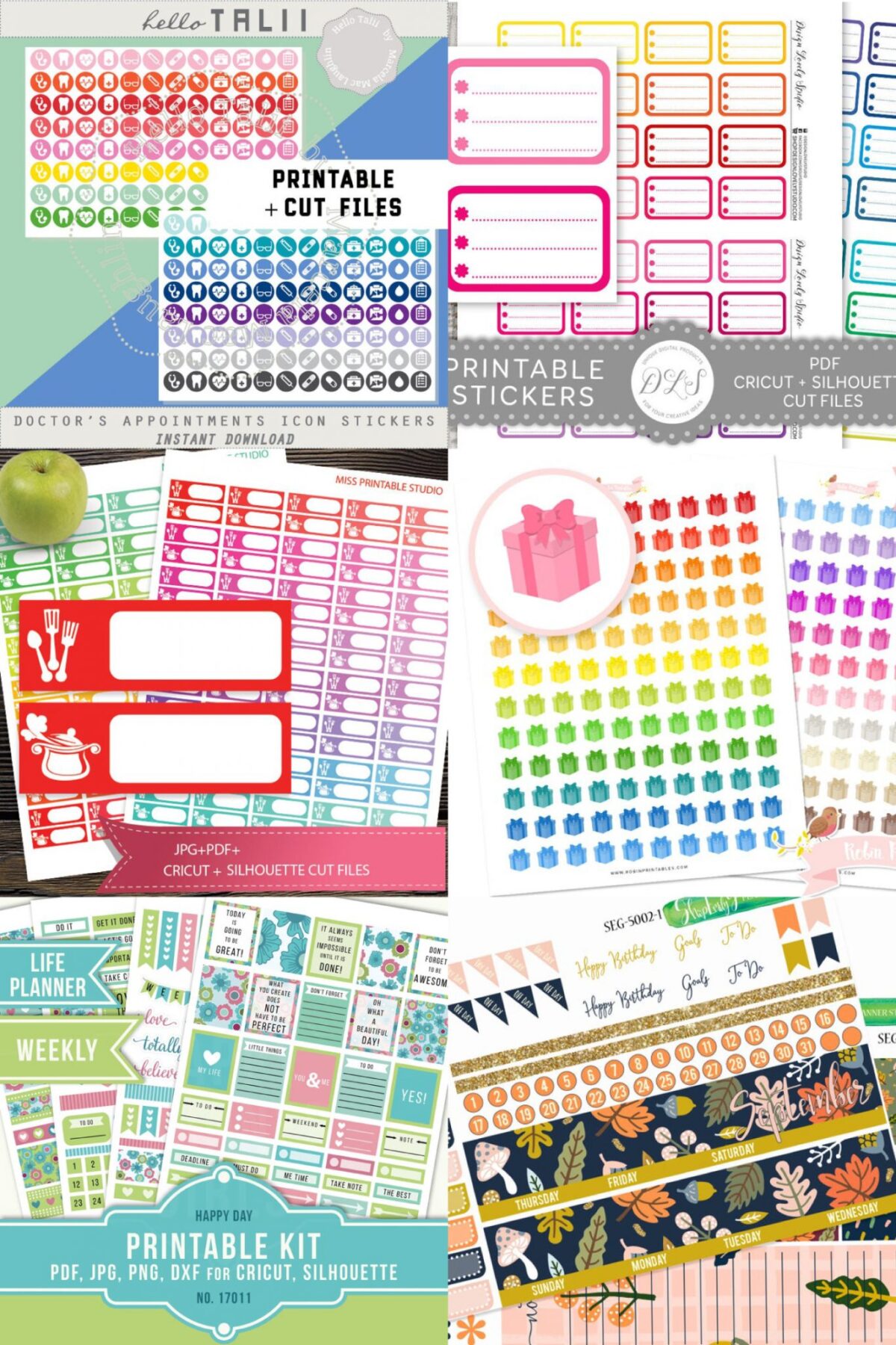 30+ Free Printable Planner Stickers Svg Background