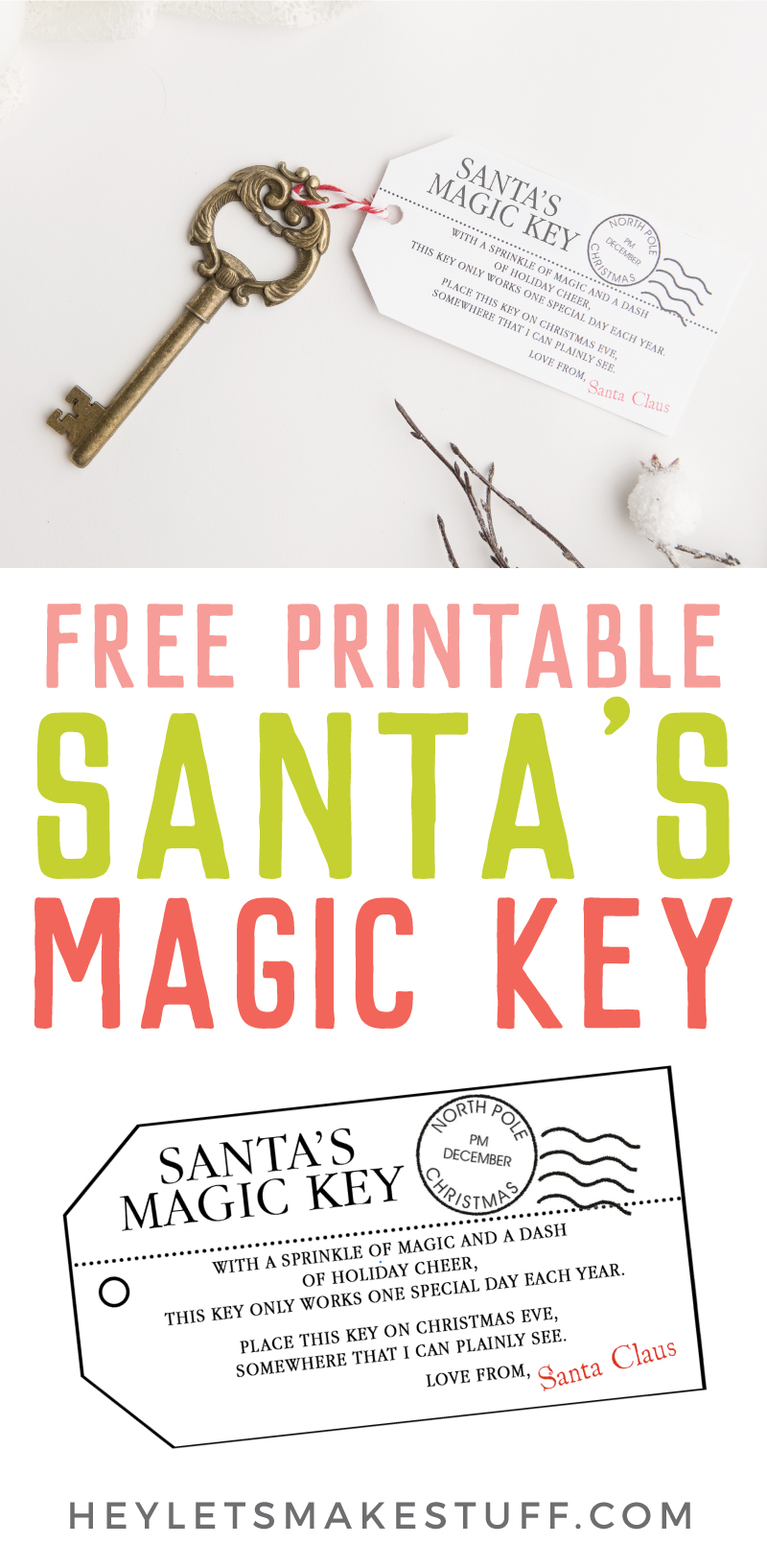 Santa Key Free Printable So Santa Can Enter A Home Without A Chimney