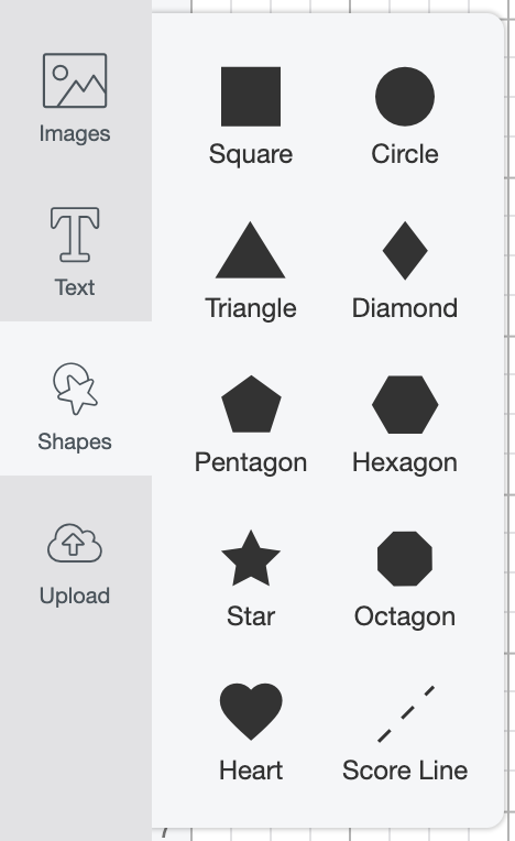 Choose a square from the shapes menu.