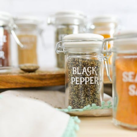 spice labels to organize kitchen
