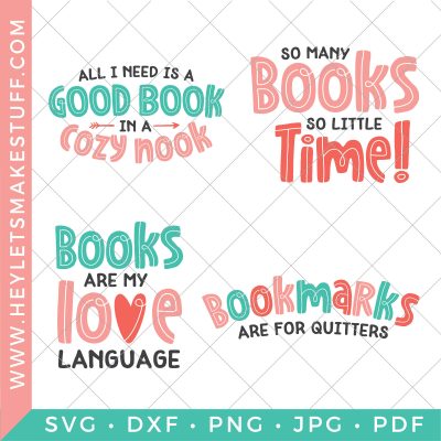 Book Lover Book SVG Files - Hey Lets Make Stuff