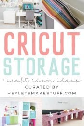 Images of Cricut Storage craft room ideas of organized crafting supplies in a craft room curated by HEYLEYSMAKESTUFF.COM