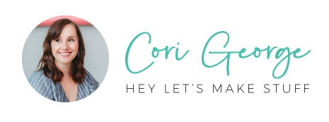 A picture of Cori George with her signature and company name, Hey Let\'s Make Stuff