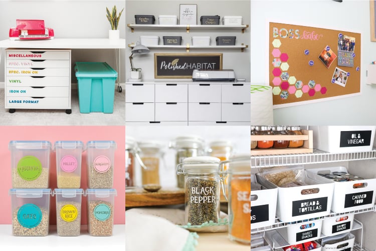 ideas for organizing your home with the Cricut