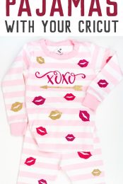 Valentine's Day pajamas, made with your Cricut Explore or Cricut Maker, are a fun way to celebrate the holiday with your kids! Get the files to make these fun Valentine's Day PJs, plus tips and tricks for using Cricut iron on.