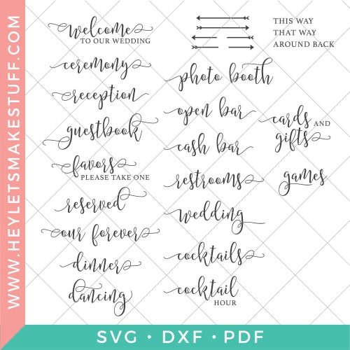 Free Wedding Sign SVG Files - Hey, Let's Make Stuff