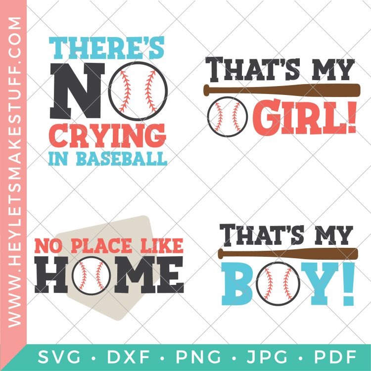 Four baseball themed SVG Files.