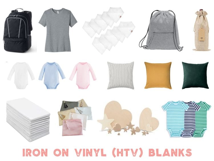 All sorts of different blank items to use with printable iron on