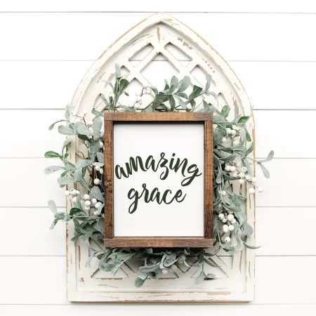 Wood framed Amazing Grace sign